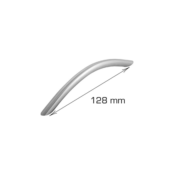 Håndtak buet stål 128 mm - 2 stk